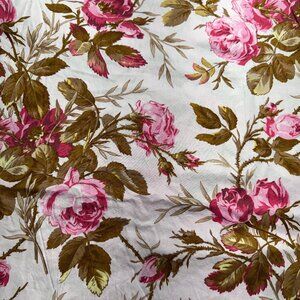 3 yards Large Pink Floral Pink Background Quilt Cotton Fabric #345